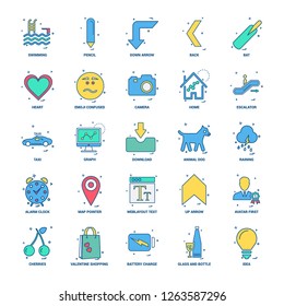 25 Business Concept Mix Flat Color Icon set