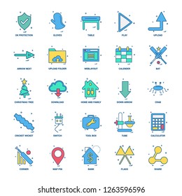 25 Business Concept Mix Flat Color Icon set
