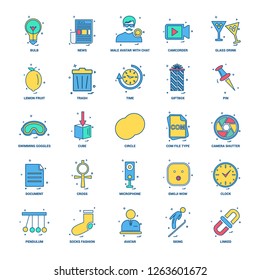 25 Business Concept Mix Flat Color Icon set