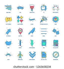 25 Business Concept Mix Flat Color Icon set