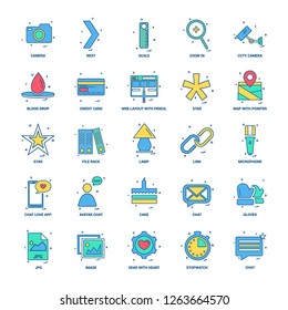 25 Business Concept Mix Flat Color Icon set