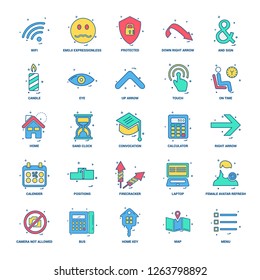 25 Business Concept Mix Flat Color Icon set