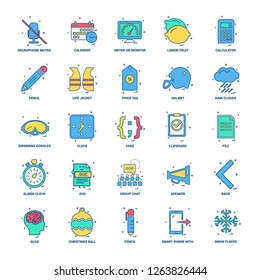 25 Business Concept Mix Flat Color Icon set
