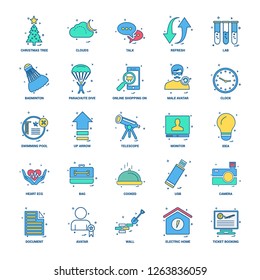25 Business Concept Mix Flat Color Icon set