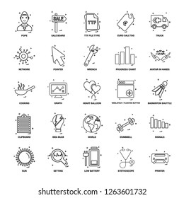 25 Business Concept Mix Line Icon set