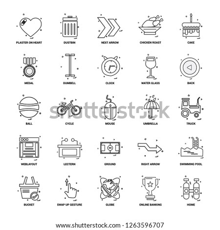 25 Business Concept Mix Line Icon set