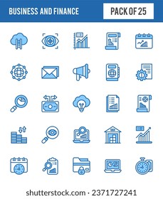 25 Business and Finance Two Color icons pack. vector illustration.