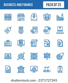 25 Business and Finance Two Color icons pack. vector illustration.