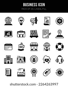25 Business Lineal Fill icons Pack vector illustration.