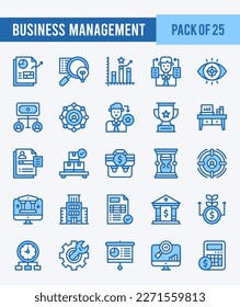 25 Business Management. Two Color icons Pack. vector illustration.