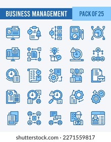 25 Business Management. Two Color icons Pack. vector illustration.