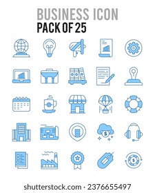 25 Business. Two Color icons Pack. vector illustration.