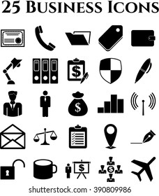 25 businessicon set. Universal and Standard Icons.