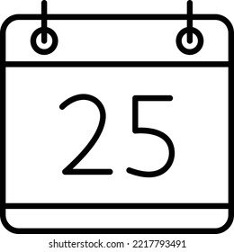 25 calendar Vector Icon which is suitable for commercial work and easily modify or edit it

