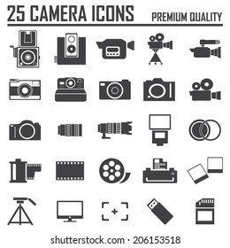 25 camera icons, premium quality