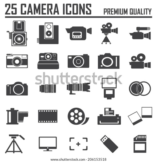 25個のカメラアイコン プレミアム品質 のベクター画像素材 ロイヤリティフリー