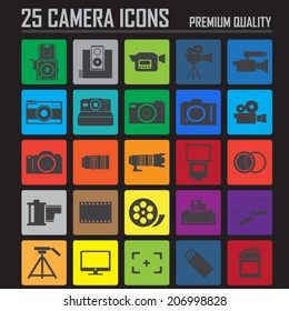 25 Camera Metro Icons, premium quality