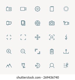 25 camera minimal line icons