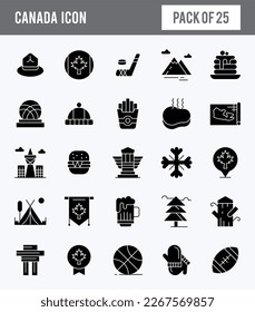 25 Canada Glyph icon pack. vector illustration.