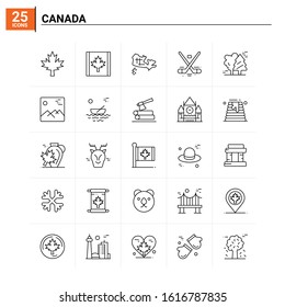 25 Canada icon set. vector background