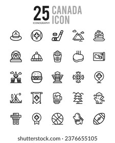 25 Canada. Two Color icons Pack. vector illustration.