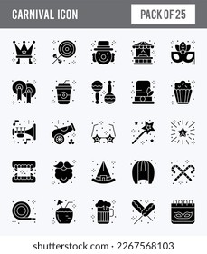 25 Carnival Glyph icon pack. vector illustration.