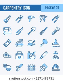 25 Carpentry. Two Color icons Pack. vector illustration.