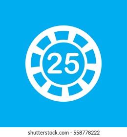 25 casino chip icon illustration isolated vector sign symbol