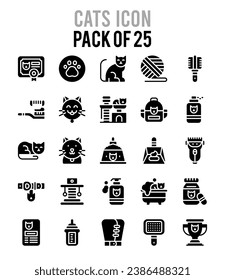 25 Cats. icons Pack. vector illustration.