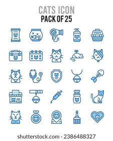 25 Cats. icons Pack. vector illustration.