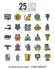 25 Katzen. Icons Pack. Vektorgrafik.