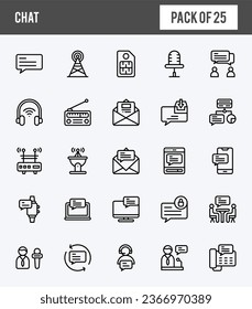 25 Chat Lineal Paquete de iconos expandidos. ilustración vectorial.