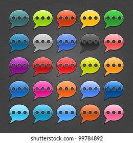 25 chat room glossy web button. Variation color for internet button on gray background with noise texture effect. Vector 10 eps. See more web design element template in my gallery