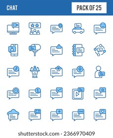 25 Chat Two Color icons pack. vector illustration.