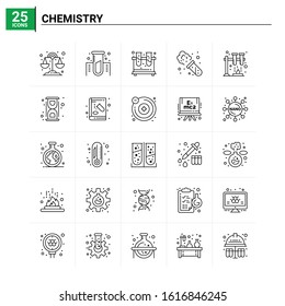 25 Chemistry icon set. vector background