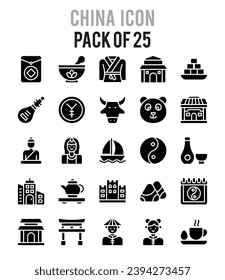 25 China. icons Pack. vector illustration.