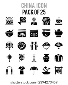 25 China. icons Pack. vector illustration.