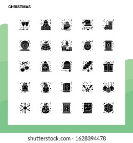 25 Christmas Icon set. Solid Glyph Icon Vector Illustration Template For Web and Mobile. Ideas for business company.