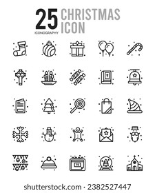 25 Christmas. icons Pack. vector illustration.