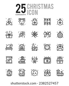 25 Christmas. icons Pack. vector illustration.