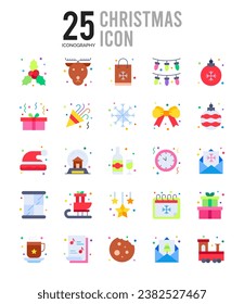25 Christmas. icons Pack. vector illustration.