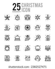 25 Christmas. icons Pack. vector illustration.