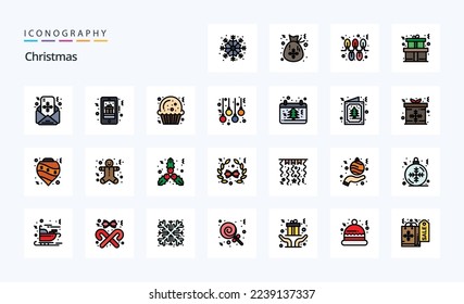 25 Christmas Line Filled Style icon pack