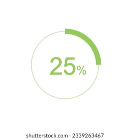 25% circle diagrams Infographics vector, 25 Percentage ready to use for web design.