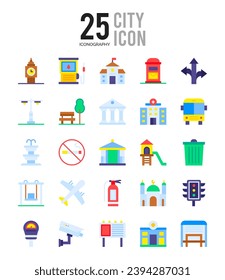 25 City.  icons Pack. vector illustration.
