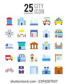 25 City.  icons Pack. vector illustration.