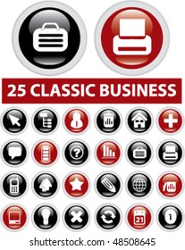25 classic business buttons. vector
