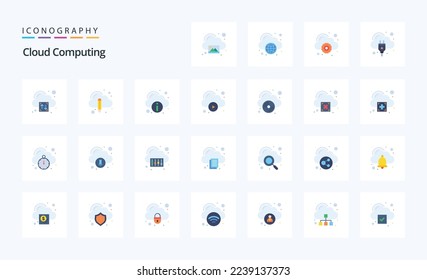 25 Cloud Computing Paquete de iconos de color plano