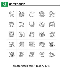 25 Coffee Shop icon set. vector background