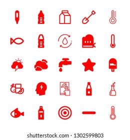 25 cold icons with shovel and clouds black storm weather symbol in this set
